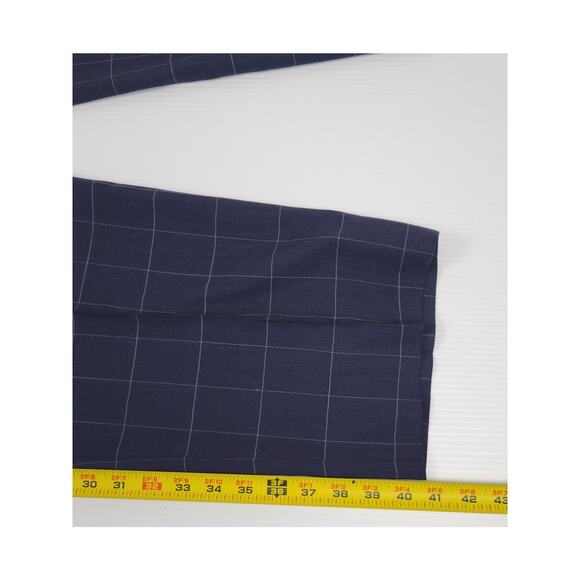 Jos A Bank 1905 Mens‎ 50R/45W 98% Wool 2% Spandex Navy Blue Tartan Dress Pants - Picture 7 of 9